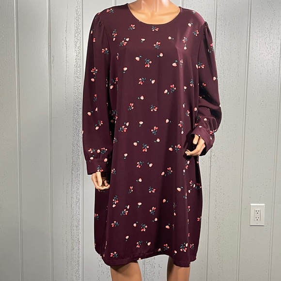 * NWOT  Old Navy Woman’s Maroon Floral Scoop Neck Sz XXL - Picture 5 of 8